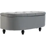 Homcom Polsterbank Samt Dunkelgrau 120 x 46 x 42 cm