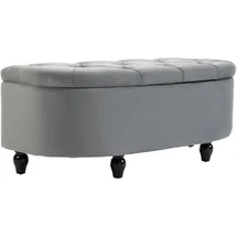 Homcom Polsterbank Samt Dunkelgrau 120 x 46 x 42 cm