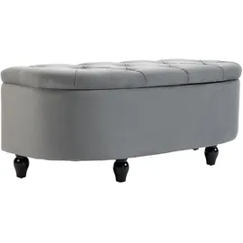 Homcom Polsterbank Samt Dunkelgrau 120 x 46 x 42 cm