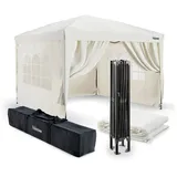 Tristar Pavillon PT-7803, Partyzelt – Easy-Up-System – mit 4 Seitenwänden - 3x3 m