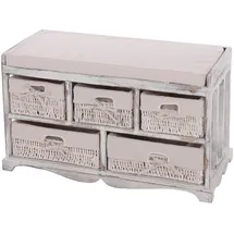 Mendler Kommode und Sitzbank 45x77x36 cm weiß