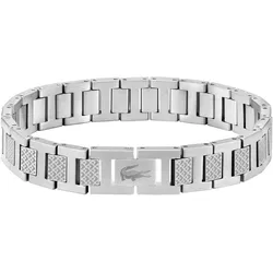 Freundschaftsarmband LACOSTE "Schmuck Parnterarmband METROPOLE", silber (edelstahlfarben), Armbänder, Herren, 20cm, Edelstahl