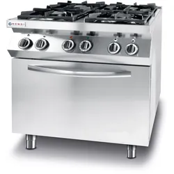 Hendi Gasherd Kitchen Line mit 4 Brenner und Ofen 3000W 800x722x900mm