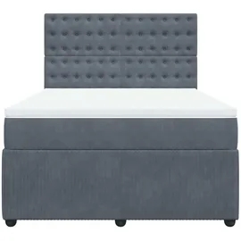 vidaXL Boxspringbett 140 x 200 cm Dunkelgrau
