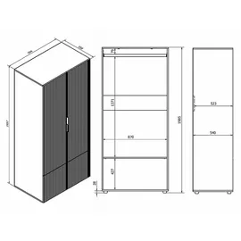 petits-meubles Schrank Soly 198,5 cm Beige