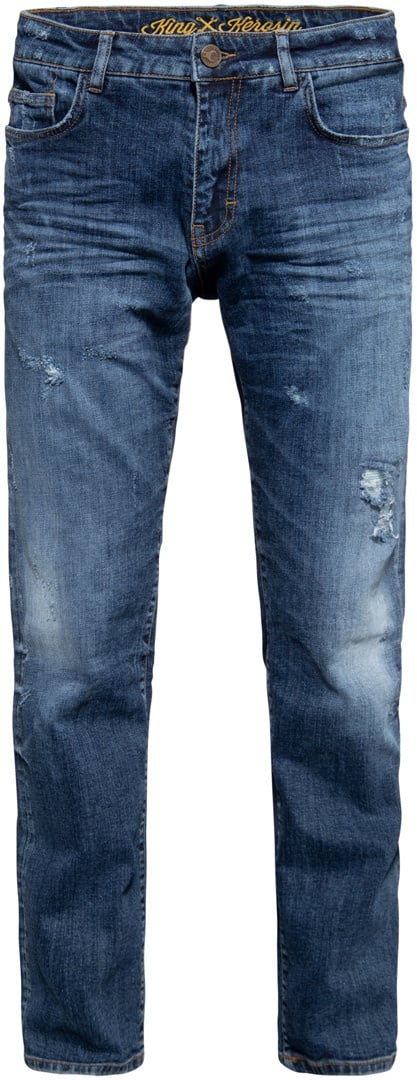 King Kerosin Robin Destroyed Bleached Jeans, blau, Größe 32 für Männer