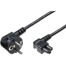 MicroConnect Pe010830a Schwarzes Stromkabel - C5 gewinkelt CEE7 Schwarz