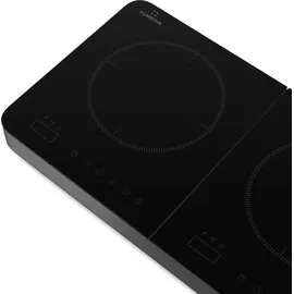 Klarstein ElektroKochplatte Induktionskochfeld mit 2 Platten 3500W für Camping & Zuhause, 2er Induktionsp... - Schwarz