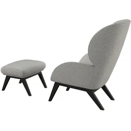 flexlux Ohrensessel »Adria Designsessel, Loungesessel,« Stil & Komfort, organische Form, Fuß Holz schwarz grau