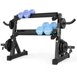 IMAYCC Verstellbares Kurzhantelregal 98x41x91 cm, Hantelständer mit 2 Ablageebenen, platzsparender Fitness-Organizer, robust und stabil, aus Stahl, ideal für das Heim-Fitnessstudio