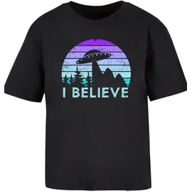 F4NT4STIC I BELIEVE UFO Alien Raumschiff Retro in schwarz | Gr.: 4XL