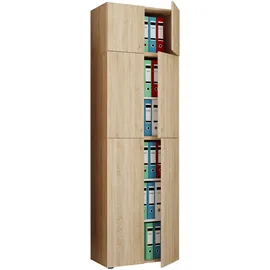 VCM Lona Aktenschrank 70 x 39 x 223 cm braun