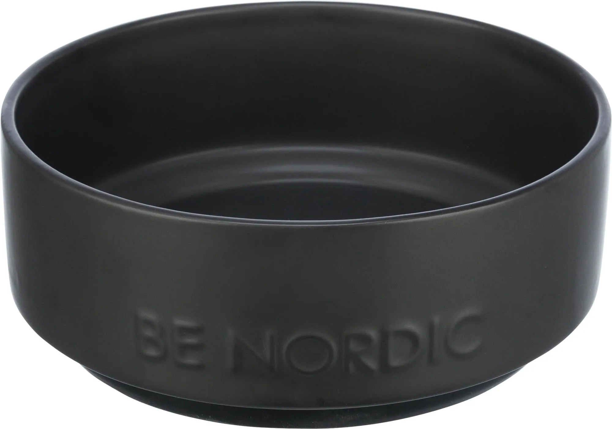 TRIXIE Hundenapf aus Keramik BE NORDIC 1200 ml schwarz - moderner Fressnapf für große Hunde ø 18 cm Keramiknapf mit rutschfester Gummierung - 24524