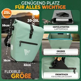 MIVELO 2in1 Fahrradtasche Gepäckträgertasche grau
