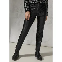 Röhrenhose CECIL, Damen, Gr. 34, Länge 28, schwarz, Stoff, Vorderseite: 100% Polyester; Rückseite: 92% Polyester, 8% Elasthan, unifarben, casual, normal normal, Hosen, High Waist