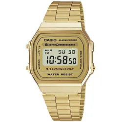 Chronograph CASIO VINTAGE, gold (goldfarben, goldfarben), Armbanduhren, Damen, Quarzuhr, Armbanduhr,Damenuhr, Herrenuhr, Digitaluhr, Resinarmband