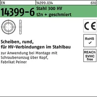 Peiner Umformtechnik Scheibe EN 14399-6 rund 22 (23x39x4) 300