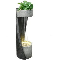 Brunnen ZELOS: Eleganter Outdoor-Brunnen mit LED-Beleuchtung