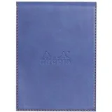 Rhodia 128208C Notizblock N12 (mit Schutzhülle aus Kunstleder, 9,5 x 13 cm, liniert, schick und elegant, ideal für Ihre Notizen) 1 Set, saphirblau
