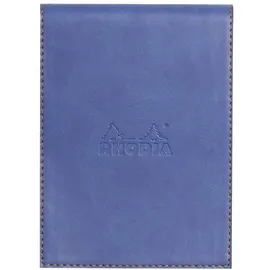 Rhodia 128208C Notizblock N12 (mit Schutzhülle aus Kunstleder, 9,5 x 13 cm, liniert, schick und elegant, ideal für Ihre Notizen) 1 Set, saphirblau