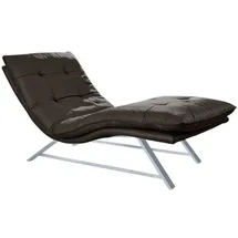 W.Schillig Relaxliege daily dreams Leder 75 x 91 x 170 cm braun mit Kissen