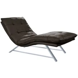 W.Schillig Relaxliege daily dreams Leder 75 x 91 x 170 cm braun mit Kissen