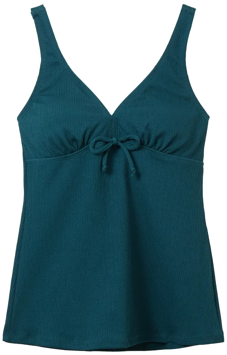 TOM TAILOR Damen Tankini-Top mit Schleifendetail, grün, Uni, Gr. 38