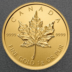 Goldmünze 1g Maple Leaf (Kanada)