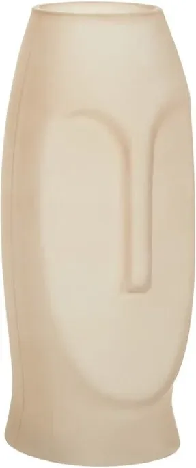 Premier House Gold kleine Glasvase im Skulpturenstil, Gesichtsmotiv, dekorative Blumenvase, luxuriös