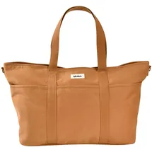 BÉABA Wickeltasche Baby Madrid XXL 44L – Extra Große Wickeltasche im Tote-Format, Unisex für Mama und Papa, 11 Fächer, Isoliertasche, Kinderwagenbefestigung, Gepolsterte Wickelunterlage – Ocker