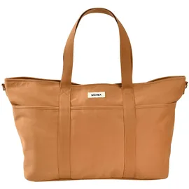 BÉABA Wickeltasche Baby Madrid XXL 44L – Extra Große Wickeltasche im Tote-Format, Unisex für Mama und Papa, 11 Fächer, Isoliertasche, Kinderwagenbefestigung, Gepolsterte Wickelunterlage – Ocker
