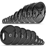 C.P. Sports Olympiascheiben als Paar – GUMMIERT – 1,25 KG – Hantelscheiben/Gewichte/Weight Plates 50mm aus Gusseisen mit Grifflöchern – für Gewichtheben und Kraftsport