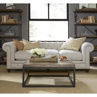 Xlmoebel Sofa Chesterfield Sofa Sitzgarnitur aus Stoff und Leder, Dreisitzer, Hergestellt in Europa weiß