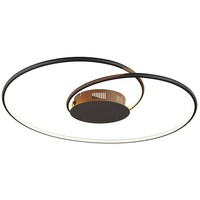 LINDBY LED-Deckenleuchte Joline, schwarz, 70 cm, Metall