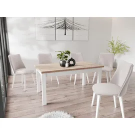 WFL GROUP Moderner Ausziehtisch 120 x 75 x 67 cm braun