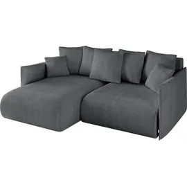 altdecor Ecksofa Cord 2-Sitzer Dunkelgrau