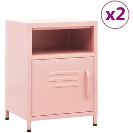 vidaXL Nachtschrank 2 Stk. 35 x 35 x 51 cm Rosa