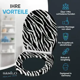 Sanilo WC-Sitz Zebra Look schwarz