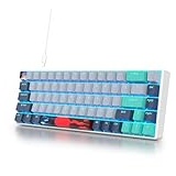 SOLIDEE mechanische Gaming Tastatur 65 Prozent,68 Tasten kompakte mechanische Tastatur RGB Hintergrundbeleuchtung,65 Prozent Tastatur mechanisch QWERTY,Roter Schalter für Win/Mac PC Laptop(68 Shark)