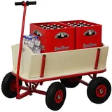 Proregal Profi Bollerwagen BOLLY HxBxT 97x90x60cm Traglast 150kg Luftbereifung Rot Handwagen