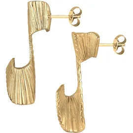 ELLI PREMIUM Ohrstecker Hänger Fächer Form Trend gold 925 1