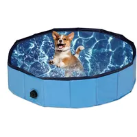 Hundepool 80x20 cm Pool Hunde Swimmingpool Hundebad Hundeplanschbecken faltbar