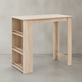 KADIMA DESIGN Bartisch 120x107,5x60 cm Stehtisch Holz Küchenbartisch, Bartresen mit integriertem Regal, Bar-Bistrotisch,