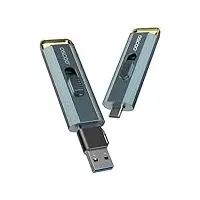 OSCOO 1TB Externe Festplatte Bis zu 2100MB/s USB 3.2 Gen2x2 Dual Interface Externe tragbare USB SSD Memory Stick für Android/Phone/Tablet/Windows/Laptop