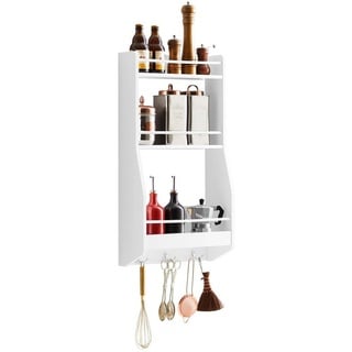 SoBuy KCR12-W Wandregal Hängeregal Badregal Gewürzregal Küchenregal Wand weiß BHT ca.: 38x75x17cm