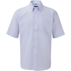 Russell Collection Klassisches Oxford Hemd – Kurzarm, oxford blue, 5XL