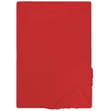 biberna 0077155 Jersey 140 x 200 - 160 x 200 cm rot
