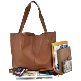 GREENBURRY Nappa Shopper Tasche Leder 43 cm braun