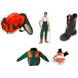 SWS Forst GmbH 5er Schnittschutz Set Forsthelm,Schnittschutzhose Pilotenjacke Schnittschutz Lederstiefel für den Kurs zugelassen - Einheitsgröße