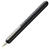 Lamy dialog 3 Füllhalter 074 – faszinierender Füller im mattschwarzen Lack-Finish mit Drehmechanik und mit voll versenkbarer, partiell platinierter 14 kt - Goldfeder – Federstärke OB